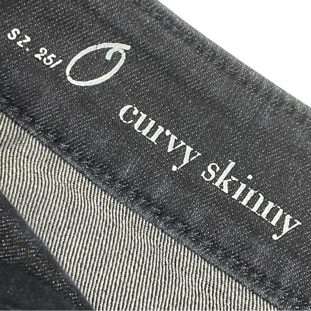 Ann Taylor Loft EUC jeans size 0 curvy skinny dark blue wash 5 pocket styling - Picture 3 of 13